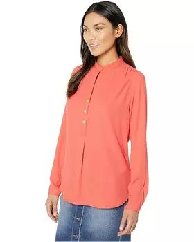 Топ Karen Kane Shirred Henley Top, коралловый