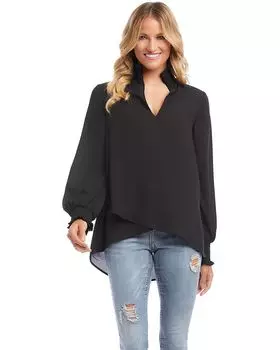 Топ Karen Kane Smocked Crossover, черный
