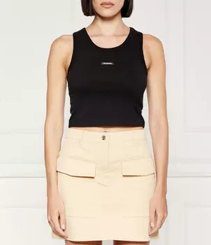 Топ Karl Lagerfeld essential Cropped Fit, черный