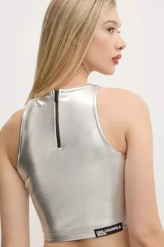 Топ Karl Lagerfeld Jeans, серебряный