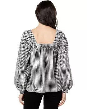 Топ Kate Spade New York Party Gingham Belle Top, черный