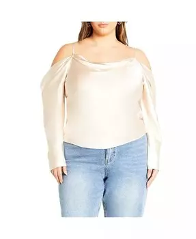 Топ Keyla размера плюс CITY CHIC, коричневый/бежевый