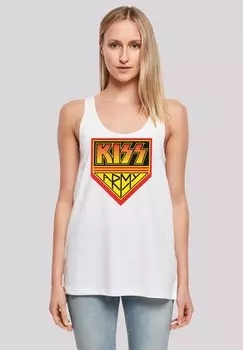 Топ KISS ROCK BAND ARMY LOGO F4NT4STIC, белый