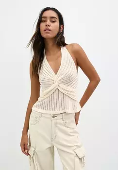 Топ KNOT HALTER PULL&BEAR, бежевый