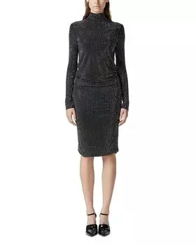 Топ Koch Maglia Slim Fit со стразами и воротником-стойкой PINKO, черный
