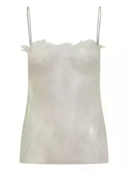 Топ-комбинация с кружевной отделкой Alberta Ferretti, белый