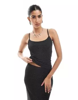 Топ-комбинация Vero Moda Mix & Match в черном блестящем цвете, Co-ord