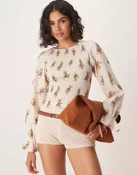Топ-комбинезон из хлопка с кружевной отделкой ASOS DESIGN цвета шалфея