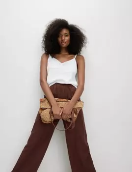 Топ-комбинезон из льна с V-образным вырезом Marks & Spencer, белый