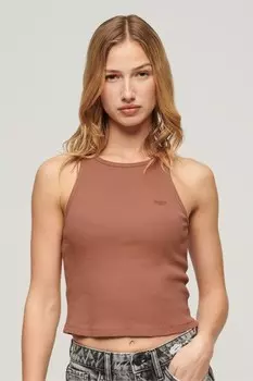 Топ комбинезон с фирменной символикой Essential Superdry, коричневый