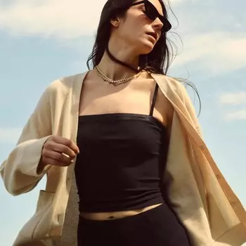 Топ-Комбинезон в изысканный рубчик J.Crew, черный