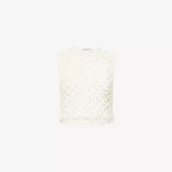 Топ короткий Alaia Square Crop, белый