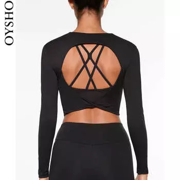 Топ короткий Oysho облегающий, черный