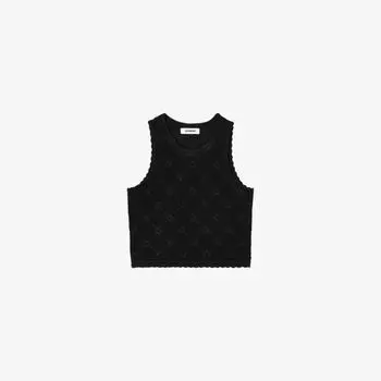 Топ короткий Sandro, черный