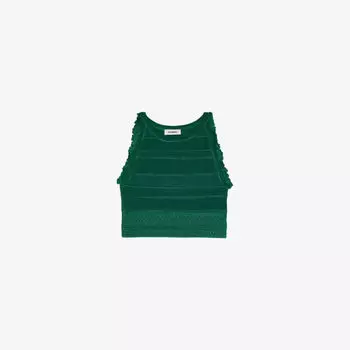 Топ короткий Sandro, зеленый
