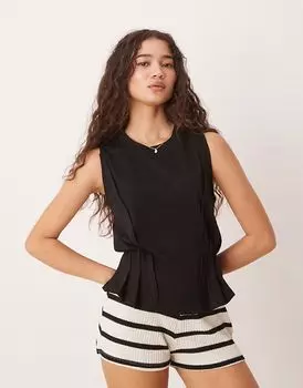 Топ-корсет ASOS DESIGN черного цвета с декоративными швами