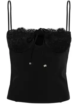 Топ-корсет из цветочного кружева Blumarine, черный