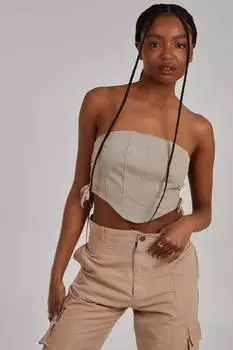 Топ-корсет на шнуровке-карго Pink Vanilla, бежевый