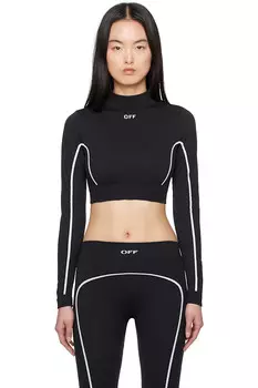 Топ-корсет с принтом "Stamp" бесшовный Off-White, черный