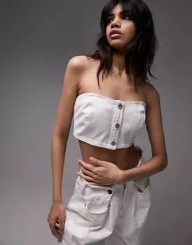 Топ-корсет Topshop Denim, белый