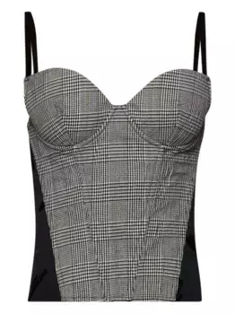 Топ-корсет в клетку VETEMENTS, серый