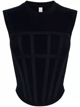 Топ-корсет в рубчик Dion Lee, черный