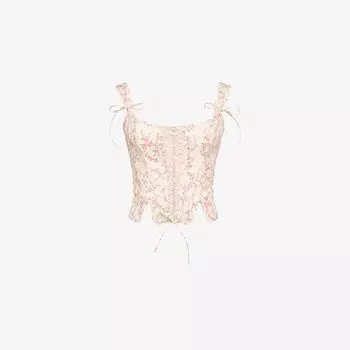 Топ корсетный House Of Cb Callie на шнуровке, бежевый