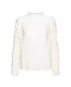 Топ кремового цвета с воротником стойкой. &Co Woman, бежевый