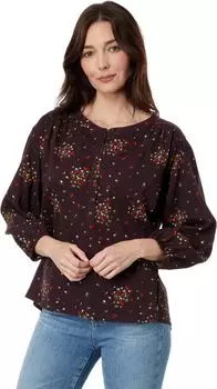 Топ-крестьянка Manzana с длинными рукавами Toad&Co, цвет Carob Floral Print