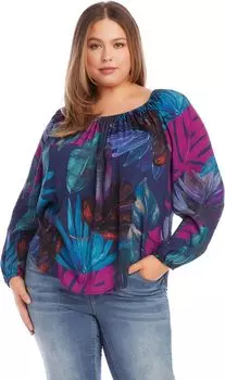 Топ-крестьянка с рукавами-блузоном Karen Kane, цвет Print