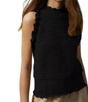 Топ крючком Rana черного цвета MELISSA NEPTON