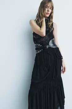 Топ крючком ZARA, черный