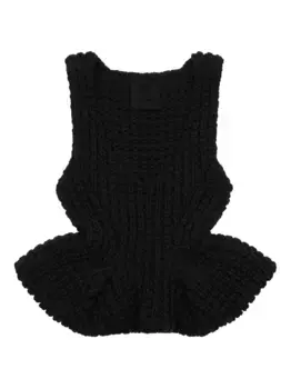 Топ крупной вязки с баской Givenchy, черный