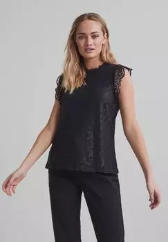 Топ кружевной женский PIECES, черный
