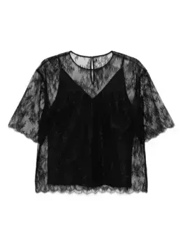 Топ кружевом LESS, черный