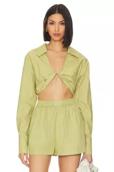 Топ L'Academie Tereza Poplin Crop, цвет Moss Green