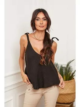 Топ La Compagnie Du Lin Leinen Fillena, черный