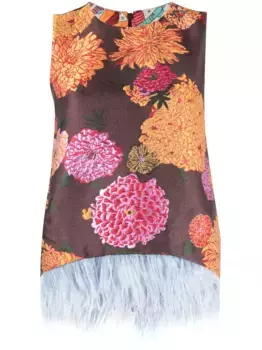 Топ La Scala с перьями La DoubleJ, коричневый