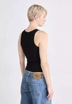 Топ LABEL TANK Calvin Klein Jeans, черный