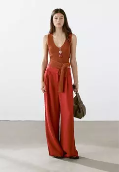 Топ LACE Massimo Dutti, красный