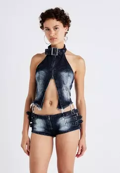 Топ LACE UP Jaded London, синий деним