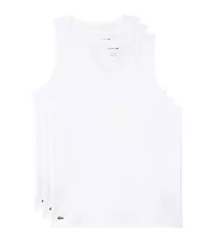 Топ Lacoste 100% Cotton Slim Fit Tank Top 3-pack, белый