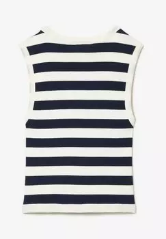 Топ Lacoste, blanc bleu Marine ev