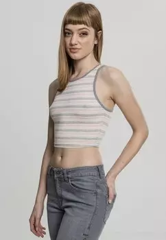 Топ LADIES RIB STRIPE CROPPED TOP Urban Classics, розовый