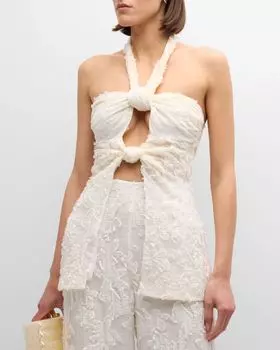 Топ Lainie с бретельками на бретельках спереди Cult Gaia, цвет Off White