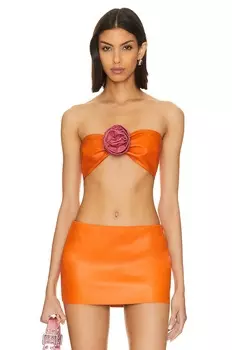 Топ LAMARQUE Dina Flower Applique Bandeau, цвет Tangerine & Rosie