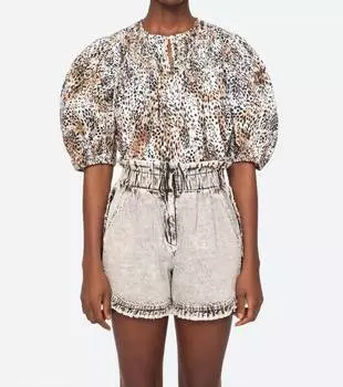 Топ Lana с присборенными рукавами-фонариками, цвет Multi SEA