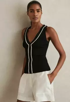 Топ LANETTE STITCH Reiss, черный