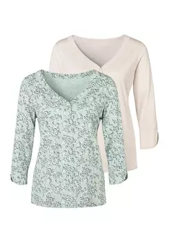 Топ Lascana, бежевый/безиновый/мятный