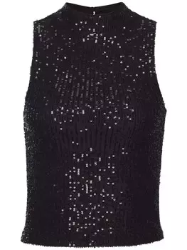 Топ LASCANA Crop, черный